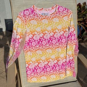 IBKUL Pink, Orange and Yellow Floral Long Sleeve Top
